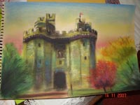 fantasy lancaster castle pastel art